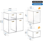 LALOBLUE Clear Stackable Drawer Organizer, 4 Pack Acrylic Storage Drawers with Pull-Out Design, Space-Saving Organizer for Bathroom, Vanity, Kitchen & Office - style: 2 small and 2 big