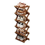 Shoe Racks, Foldable Shoes Organizer Free Standing Shelf for Entryway, Closet, Bedroom, Hallway, | Natural | Functional | Multifunctional Shoe Rack (Eight Layers of Brown) - color: Eight Layers of Brown