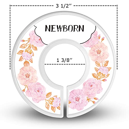 Baby Closet Size Dividers for Clothes - Set of 10 from Newborn to Toddler and 2 Blanks with Colored Box- Flower Designs Baby Closet Organizer for Nursery - Baby Clothes Organizer for Girl - [Floral] - color: Floral