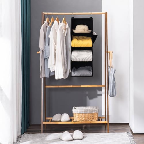 YOUDENOVA Hanging Closet Organizer, 3-Shelf Closet Hanging Storage Shelves, Black - color: Black, size: 3-SHELF