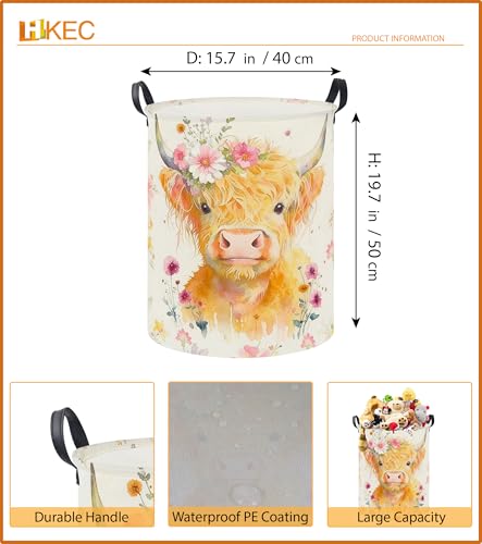 19.7" Laundry Basket,Dirty Clothes Hamper,Waterproof Storage Bin,Room Decor,Gift Baskets,Nursery Hamper(Yellow Calf) - color: Yellow Calf