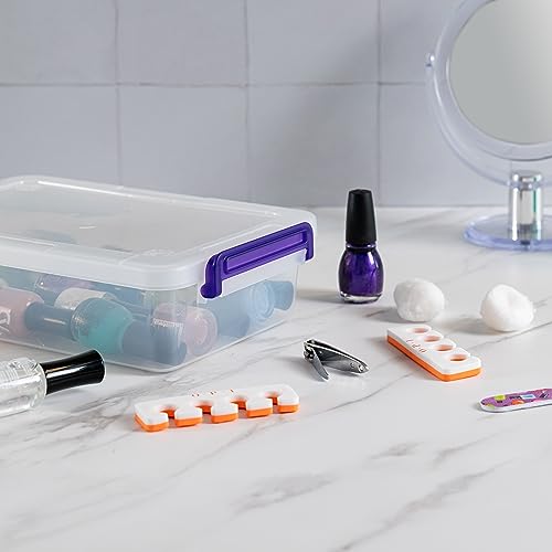 IRIS USA 3 Qt. Plastic Craft Storage Container Bins with Lids, 10 Pack, Small Art & Office Supply Organizer Tote, Sensory Bins & Boxes for Home & University, Stackable, Secure Latch Buckles, Clear - size: 3 Qt. - 10 Pack, style: STACK