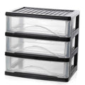 BYCY 3 Drawer Clear Stacking Desktop Organizer, Plastic Drawer Storage Container for Stationery Art Craft Supplies, Stackable Storage Drawers Make up Organizer for Office Supplies, School, Home - size: Small 3Drawer