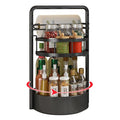 Rotating Spice Rack with Paper Towel Holder, 2 Tier Turntable Lazy Susan, Seasoning Organizer for Kitchen Countertop Cabinet, Black - color: Black