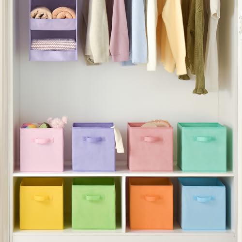 GRANNY SAYS 11 Inch Cube Storage Bins, Colorful Cube Storage Organizer, Fabric Storage Bins, Storage Cubes for Shelves, Closet, Toy Storage Bins for Kids Room, Play Room, Colour, 8-Pack - color: Pastel, size: 11 Inch-8 Pack