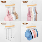 TOPIA HANGER 2 Pack 2 in 1 Belt Tie Hanger for Closet Max 60 Belts with 60 Ties Capacity, 20 Hooks Belt Tie Racks Wooden Hanger for Closet Organizer Space Saving “U” Fit Belt and “一” Fit Tie - CT59N - color: Natural-2 Pack