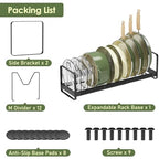 MUDEELA Pot Rack Pan Organizer inside Cabinet - Expandable Pot Lid Organizer for Cabinet with 12 Adjustable Dividers, Cutting Board Organizer Holder Baking Rack Kitchen Cabinet Storage Organization - style: 12 Dividers-Upgrade