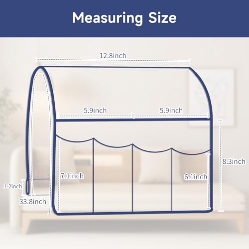 MEHIDFY Sofa Armrest Caddy, Waterproof Bedside Storage Organizer, Non Slip Armchair Pockets, Remote Control Holder for Couch, Handy Pouches with 6 Pockets for TV Remote, Phone, Magazine(Blue) - color: Blue