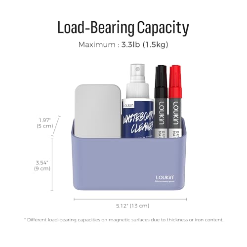 loukin Magnetic Marker & Remote Control Organizer, Dry Erase Marker Holder, Magnetic Storage for Whiteboard or Refrigerators (Purple) - color: Purple