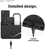 elago Universal Remote Holder Mount Compatible with Apple TV Remote and All Other Remote Controls - Adhesive Tape or Screw Mounting Options, Available Wired Charging [Large] [Black] - color: Black, size: Large