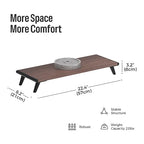 loukin Monitor Stand Riser for Desk, 22.4" x 8.3" Larger Computer Stand for Laptop, PC, Printer, Sturdy Desktop Computer Shelf with Non-Skid Rubber, Home Office (Brown)
