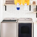 Laundry Detergent Cup Holder, Fabric Softener Drip Catcher, Firmly Holds on Bottle Spouts, Keeps Washer Dryer and Floor Clean and Organized - Pack of 2