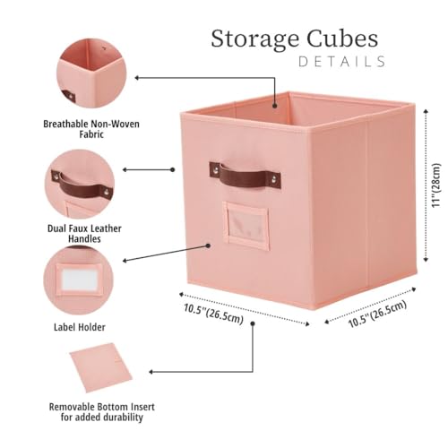 DECOMOMO Storage Bins, Cube Storage Bin with Labels, Fabric Storage Cubes for Shelves (10.5" x 11" / 6pcs, Rainbow) - color: Rainbow, size: Cube 11" / 6pcs