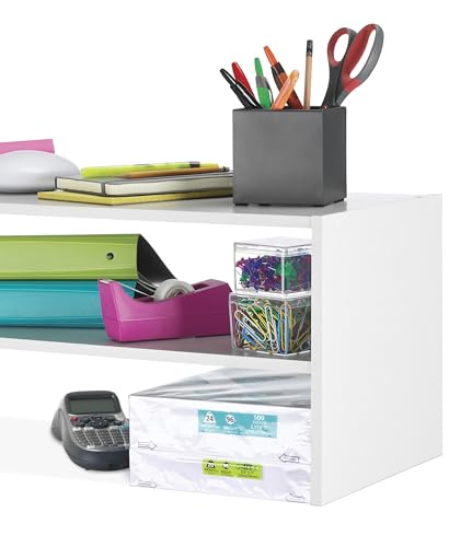 Whitmor Stackable 31" Extra Wide 2-Shelf Storage Organizer, White，2 Pack - color: White, size: 31 INCH X2