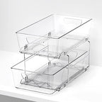 Simple Houseware 2 Tier Basket Drawer Cabinet Pull-Out Organizer, Clear - size: 1-Pack