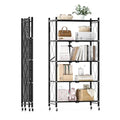 Simple Deluxe 5-Tier Folding Storage Shelves, 27.95" W x 14.96" D x 63.78" H Foldable Shelving Unit, 1250 Lbs Loading Capacity, Black - color: Black, size: 5-Tier, 28"W x 15"D x 64"H