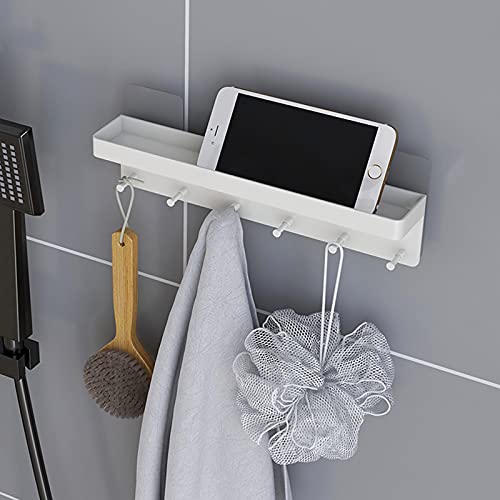 MKO Key Holder for Wall, Mail Organizer and Key Rack Wall Mount with Tray & 6 Hooks for Hallway (White) - color: White 1pcs