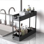 SPACELEAD Slim Storage Cart 4 Tier,Bathroom Organizer Rolling Utility,Mobile Shelving Unit Slide Out for Office, Kitchen, Laundry Room & Narrow Places,Black - color: Black