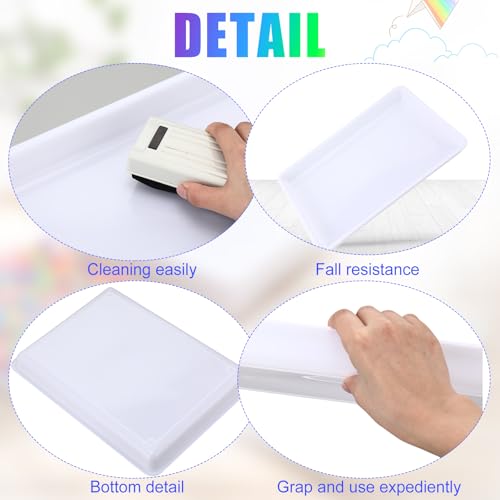 Maitys 15 Pcs Flat Plastic Trays 16.1 x 11.8'' Sensory Storage Tray Paper Stackable Classroom Bins for Office Home Organizer Arts and Crafts Supplies(White) - color: White