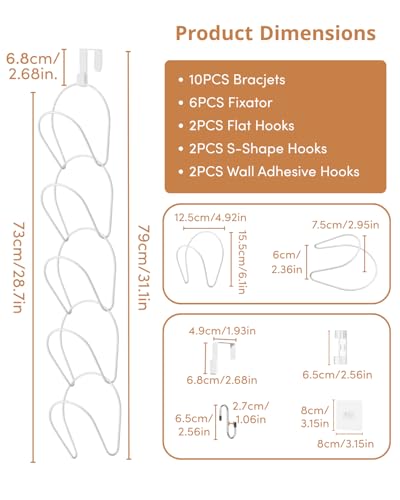LINFIDITE 10 Pack Hat Rack Hanger Holder Organizer Closet Hanging Baseball Cap Display Storage Rack for Scarves Handbags Towels Clothes Ties Over Door Wall Mounted w Hanging Hook White - color: 10pcs White, size: Round Ring