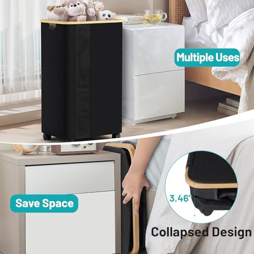 BlissTotes Laundry Basket Laundry Hamper with Lid, Collapsible Laundry Hampers, Laundry Bin, Clothes Hamper Basket with Internal Support & Wheels & Handles for Bathroom, Bedroom (100L, Black) - color: Black, size: 100L