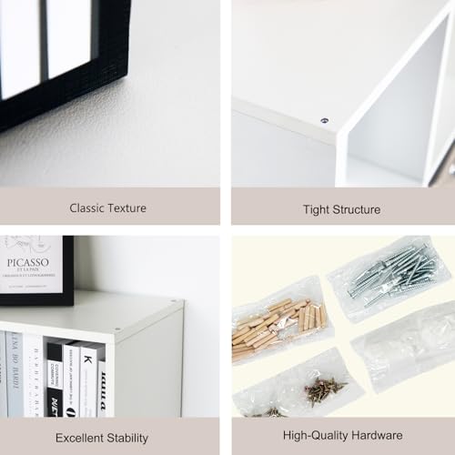 Wooden Cube Storage Organizer with Closed Back Panel,White Cube Shelf Cubby Storage Organizer with Compartments for Living,Bookshelf,Storage Organizers (White, 3 Cube-11in) - color: White, size: 3 Cube-11in