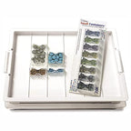 Elizabeth Ward Bead Storage Solutions Plastic Organizer Tray with Clear Snap Shut Lid for Sorting Craft Supplies, Fasteners, Crystals, and More - style: 2-Piece