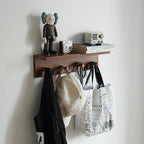Entrance Coat Rack ，Coat Hooks, Wall-Mounted Wooden Hook Rack, Wall-Mounted Shelves are Very Suitable (Teak Color Finish—A-2) - style: Teak color finish—A-2