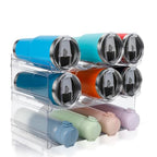 spospo Stackable Water Bottle Organizer, Large Compartment Water Bottle Holder, 3 Tier Water Bottle Organizer for Cabinet, Water Bottle Rack for Kitchen Organization and Storage - Hold 12 Bottles - size: 3 Pack