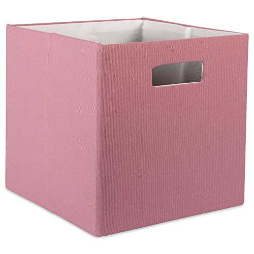 DII Poly-Cube Storage Collection Hard Sided, Collapsible Solid, Large, Rose - color: Rose, size: Large Square, 13x13x13"