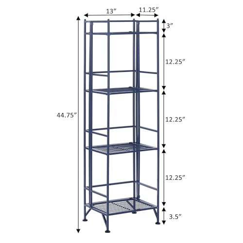 Convenience Concepts Xtra Storage 4 Tier Folding Metal Shelf, White - color: White