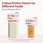 Glass Flour Sugar Storage Containers with Bamboo Lids & Measuring Scoop (1.6Qt/4.6Qt) - Wide Mouth Pantry Storage Containers for Kitchen Counter, Pantry Organization & Baking Essentials 2 pack - size: 2 pack（1.6/4.6 qt）