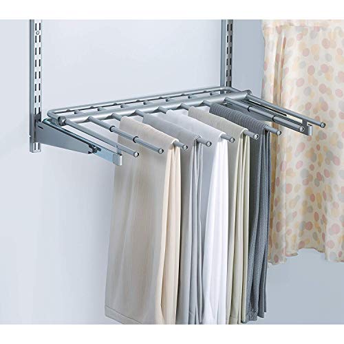 Rubbermaid Configurations Pants Rack Titanium Holds 7 Pairs of Pants Non-Slip Closet Organization and Storage