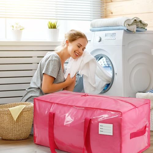 VTSVTS 2 Pack Extra Heavy Duty Large Moving Bags with Comfortable Handle & Strong Zipper,Storage Totes for Space Saving Moving Storage College Supplies Alternative to Moving Box,Pink - color: Jelly Pink, size: 2 Pcs