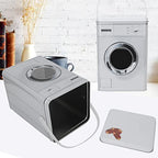 Large Capacity Metal Laundry Detergent Container, Farmhouse Style Storage Box with Handle for Laundry Room Decor