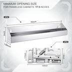 2 Set 16 Inch Stainless Steel Sink Drawer Tip Out Tray Kit Include Tip-Out Sink Trays and Hinges Large Pull Out Storage Organizer for Kitchen Bathroom Base Cabinets - size: 16 inch