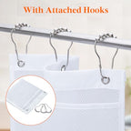 Lifewit Cruise Essentials Shower Caddy Must-Have, 7 Pockets Hanging Bathroom Organizer with Quick-Dry Mesh, Portable Shower Bag to Storage Soap, Shampoo, for RVing, Travel, Camping, White, 1 Pack - size: 17" x 25.6"