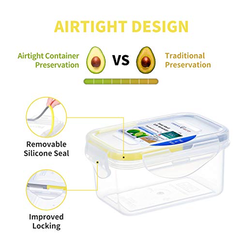 KIGI Small Plastic Food Storage Container Set for Snack, Puree, Lunch & Meal Prep, BPA-Free, Airtight lids, Leak-Proof Mini Bento box (0.75 Cup, 8 Piece Set) - size: 0.75 cup (8-Piece) B