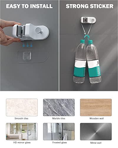 BEZOX Mop Holder with Hook - Drill Free Wall Mount Broom Holders Gripper, Cleaning Supplies Organizer Utility Holder - 1PCS - style: Modern