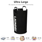 A large 90 liter laundry basket that can be folded for easy carrying. Suitable for bathrooms, laundry rooms, and travel (black) - color: black