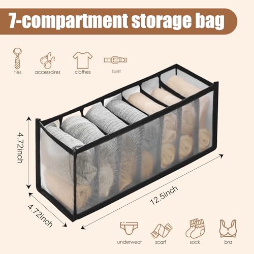 1 Pcs Underwear Storage Box Drawer Underwear Organizer Lingerie Organizer Compartment Storage Box for Wardrobe Drawer Use(Black) - color: Black-1pc
