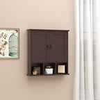 TaoHFE Brown Medicine Cabinets,Bathroom Wall Cabinet with 2 Door Adjustable Shelves,Over The Toilet Storage Cabinet,Espresso Bathroom Cabinet Wall Mounted for Laundry Room Kitchen - color: Espresso