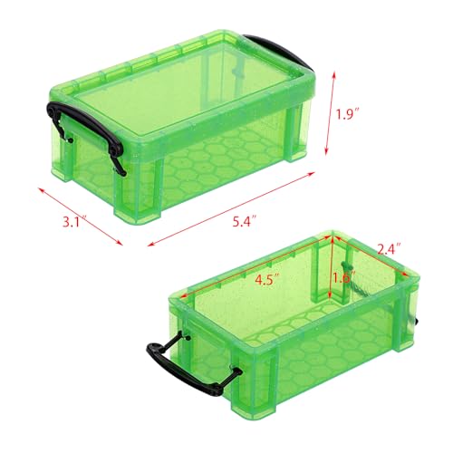 BTSKY 6 Colors Mini Small Plastic Storage Box with Locking Lid Clear Plastic Organizer and Assorted Color Boxes Hold Crafts, Stationery, Jewelry, Sewing and More in Office or Home Supplies - color: Colorful