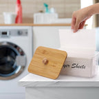 Tbestmax Acrylic Dryer Sheet Holder Container for Laundry Room Dryer Sheet Dispenser with Bamboo Lid