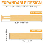 BAMBUROBA Bamboo Drawer Dividers, Adjustable Expandable Drawer Organization Separators - 17-22" for Bedroom, Bathroom, Dresser and Office - 8-Pack - style: bamboo-8Pack