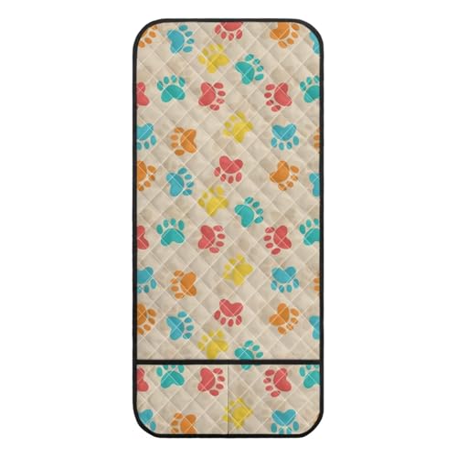 Colorful Dog Paw Print Sofa Armrest Slipcovers Arm Covers for Recliner Anti-Scratch Couch Arm Protector Control Holder Sofa Armrest Organizer for Magazine, Tablet, Phone, iPad - color: Colorful Dog Paw