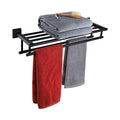 KOKOSIRI Bath Towel Rack with Double Towel Bars Bathroom Towel Shelf 20 Inch Towel Holder Wall Mounted Stainless Steel, Matte Black, B6005BK-L20 - color: Matte Black, size: 20 Inch