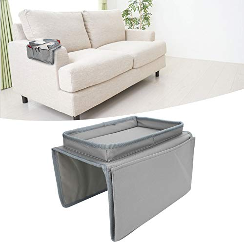 Shanrya Sofa Armrest Organizer Caddy, 4 Pockets Couch Armchair Caddy TV Gray