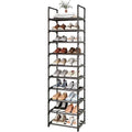 10 Tier Tall Shoe Rack Organizer 20-25 Pairs Shoe Tower Shelf,Metal Shoe Storage,Lager Shoe Storage for Closet Entryway(Black) - size: 10-Tier-Black