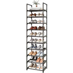 10 Tier Tall Shoe Rack Organizer 20-25 Pairs Shoe Tower Shelf,Metal Shoe Storage,Lager Shoe Storage for Closet Entryway(Black) - size: 10-Tier-Black